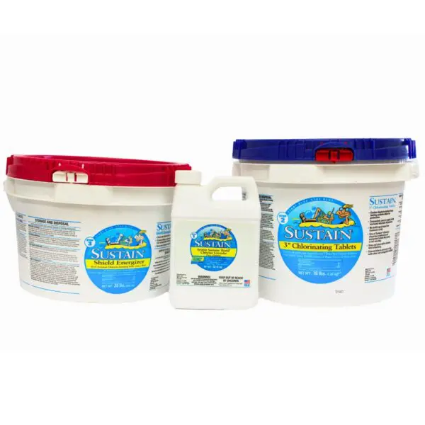 Kit Includes: Sustain Summer Shield 1/2 gal, 3" 16 lb tabs and 20 lb Energizer tabs